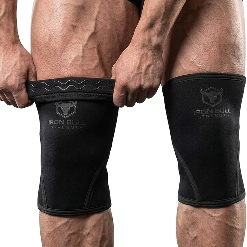 Iron Bull Strength Knee Sleeves 7Mm (1 Pair) - Compression Brace & Knee Sleeve for Weightlifting, Powerlifting & Cross Training - Knee Support for Squats - Men & Women