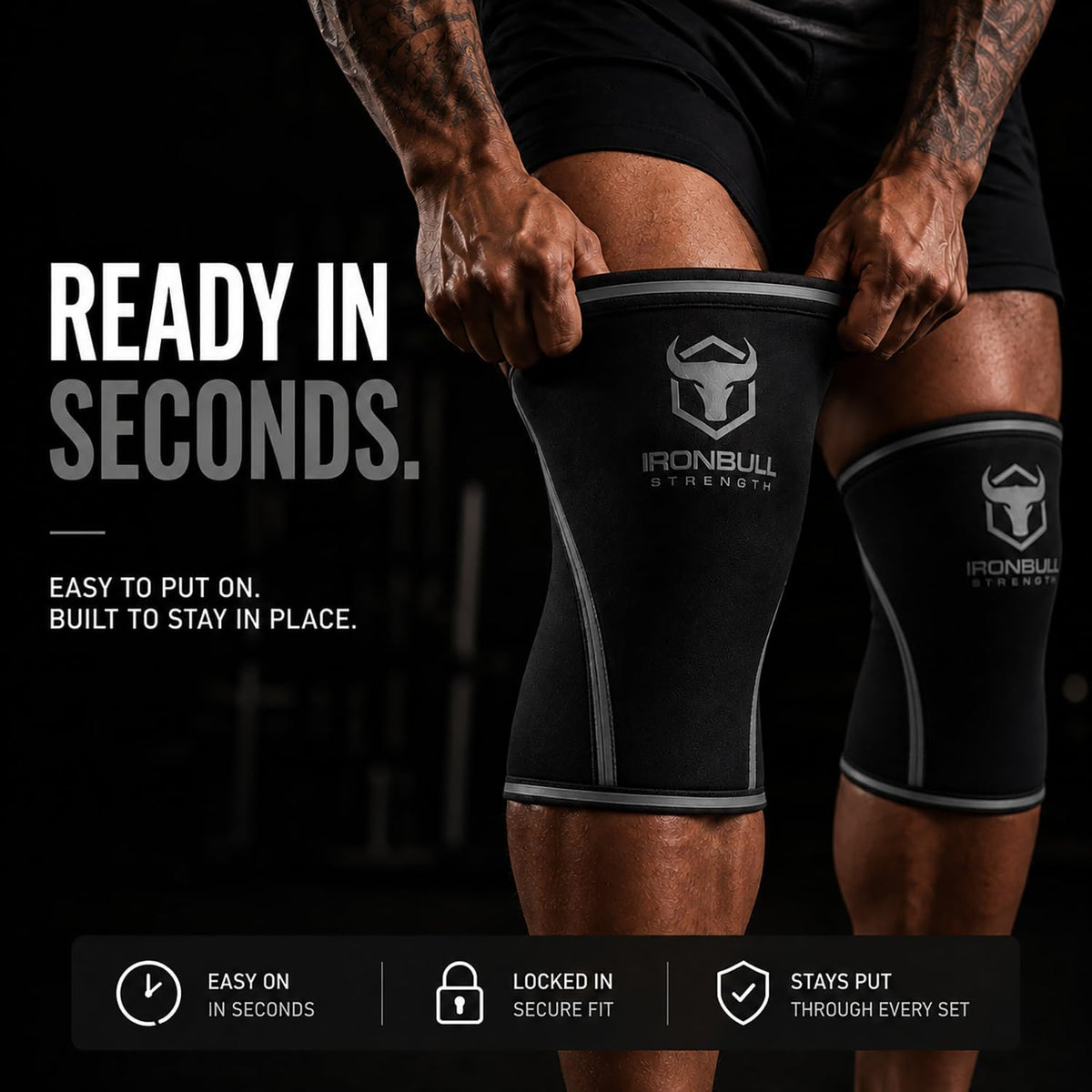 Iron Bull Strength Knee Sleeves 7Mm (1 Pair) - Compression Brace & Knee Sleeve for Weightlifting, Powerlifting & Cross Training - Knee Support for Squats - Men & Women