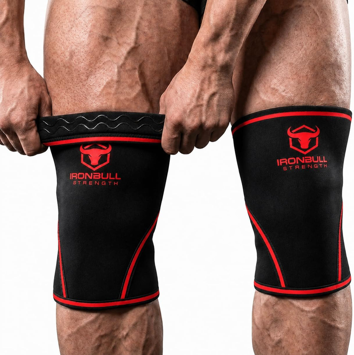 Iron Bull Strength Knee Sleeves 7Mm (1 Pair) - Compression Brace & Knee Sleeve for Weightlifting, Powerlifting & Cross Training - Knee Support for Squats - Men & Women