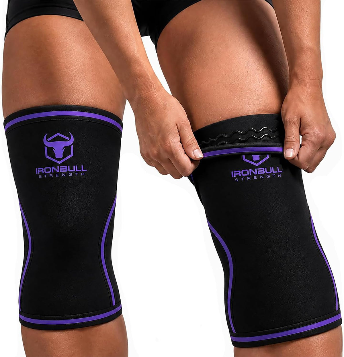 Iron Bull Strength Knee Sleeves 7Mm (1 Pair) - Compression Brace & Knee Sleeve for Weightlifting, Powerlifting & Cross Training - Knee Support for Squats - Men & Women